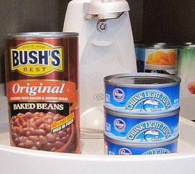 kitchen organization, closet, diy, shelving ideas, storage ideas, woodworking projects, We moved the can opener to the Lazy Susan with all of our canned goods