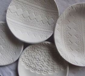 diy tutorial lace printed jewelry dishes, crafts, DIY lace print plates from nostalgiecat blogspot co uk