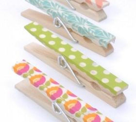 40 washi tape crafts, crafts, Washi tape clothes pins are a quick easy and cheap project that you can use in a variety of ways magnets chip clips clothes lines or art displays This is one of my favorites