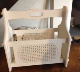 vintage magazine rack, painting, After painting with CeCe s Vintage White and finished with clear wax