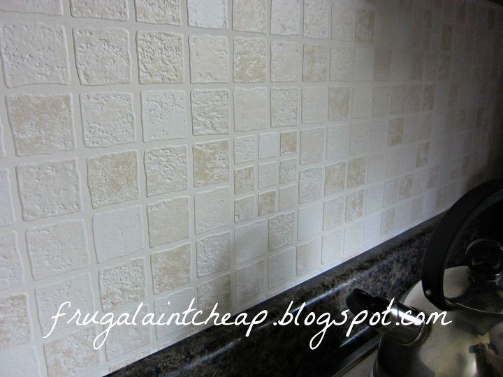 easy and inexpensive kitchen backsplash, home decor, kitchen backsplash, kitchen design, wipeable washable wallpaper