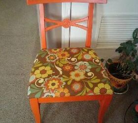 painting and upholstery a chaif, painted furniture, Finished Product inwhich I named Orange Blossom