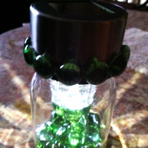 another solar light in a jar, crafts, lighting, Close up of the gems