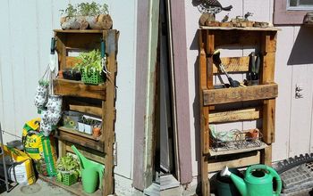 Upcycled Pallet Garden Shelves