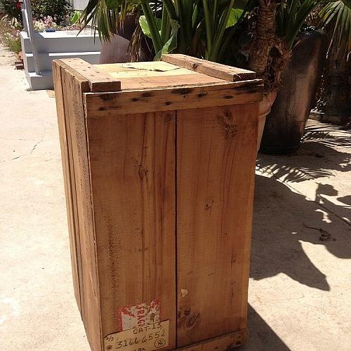 q wooden crate delimma, painted furniture, repurposing upcycling, side view vertical