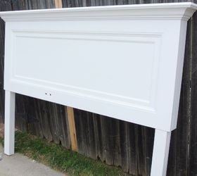 classic one panel old door headboard for a king size bed, bedroom ideas, painted furniture, repurposing upcycling