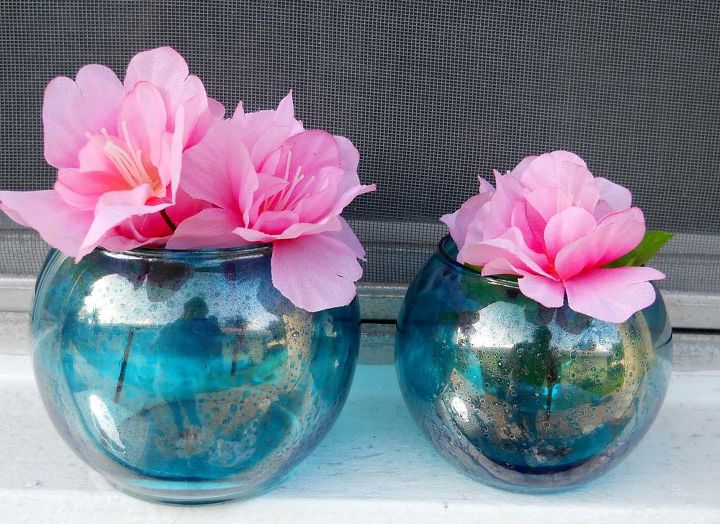 diy faux mercury glass in any color, crafts