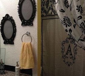 my daughter s bathroom, bathroom ideas, home decor, Painted the whole bathroom in white except the strip of wall that separates the sink bath area in yellow