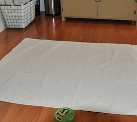 drop cloth spray paint rug, crafts, flooring, painting, Very few supplies and very little time go into this project