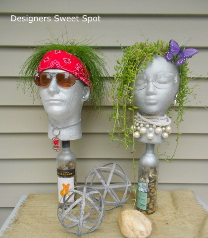 meet my new garden head butch, crafts, gardening, Remember Betty Bling She s Butch s friend You haven t seen the last of them they will be back this summer