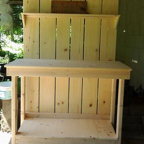 here is my new potting bench, diy, gardening, outdoor living, pallet