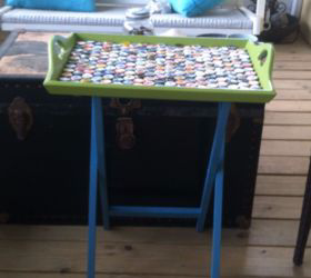 2 flea market find becomes a serving table for the front porch, crafts, painted furniture, repurposing upcycling