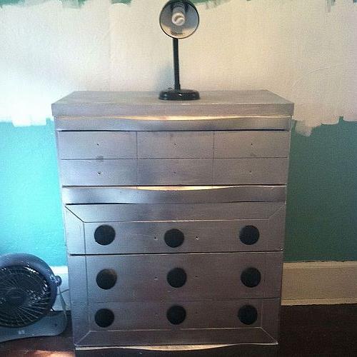 dalek dresser, painted furniture, before the wall is painted