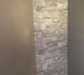how to create a beautiful accent wall using wallsrepublic wallpaper, how to, wall decor, First strip of paper on old wall