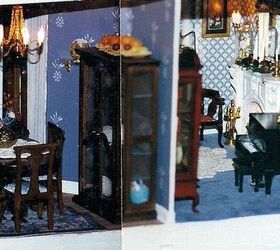 my victorian miniature doll house made with love, crafts, Part of living room and dining room