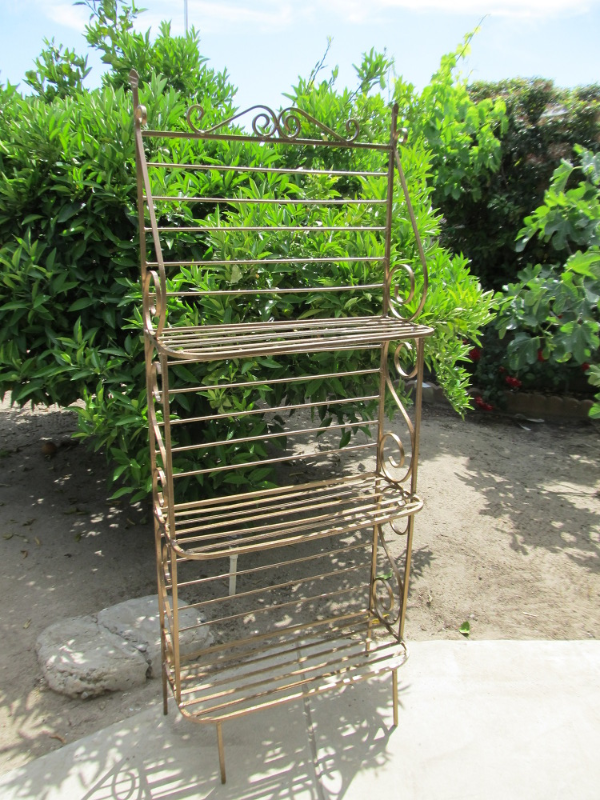 little baker s rack re do, gardening, outdoor furniture, outdoor living, repurposing upcycling