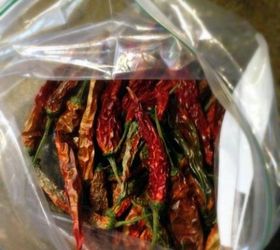 garden pepper spray an all natural alternative to insecticides, gardening, green living, We took some of our previously dried assorted peppers and crushed them up in a bag Jalape o cayenne and other peppers