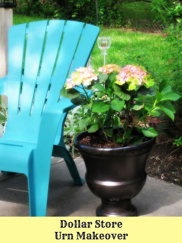 dollar store urn makeover, crafts, gardening, outdoor living, Create a gorgeous vignette on your patio or deck with an inexpensive urn You don t need to break the bank to get a high end look Check out my blog post for the details