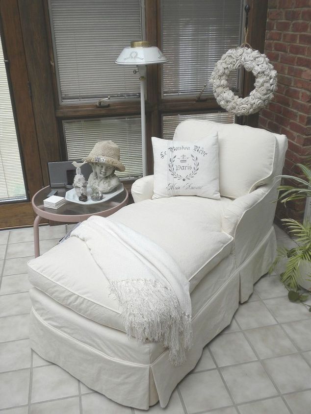 slipcover lesson from a master, home decor, reupholster, Neutral slipcover