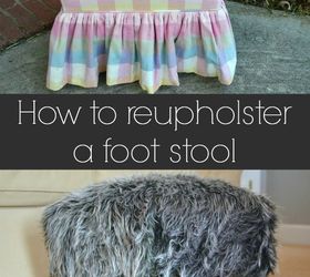 how to reupholster a foot stool, painted furniture, reupholster, How to reupholster a foot stool