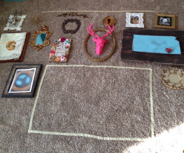 how to make a gallery wall using yard sale items, how to, wall decor
