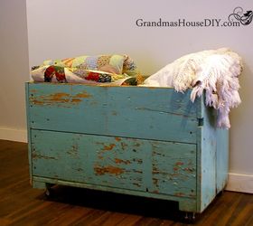 my grandma s old carrot bin becomes our living room storage box, repurposing upcycling, storage ideas