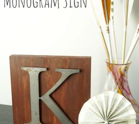 diy industrial rustic monogram sign, crafts, rustic furniture