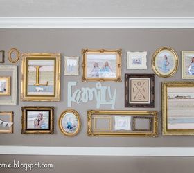 gold frame gallery wall, wall decor