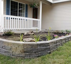 up your curb appeal with a stunning retaining wall, concrete masonry, curb appeal, gardening, outdoor living, raised garden beds