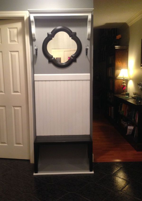 door hall tree made from a 5 clearance sale door, doors, foyer, painted furniture, repurposing upcycling