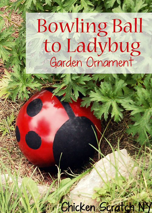 bola de boliche ladybug garden upcycle