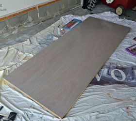 diy craft table, craft rooms, diy, painted furniture, Stain a solid core un bored slab door