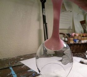 how to paint a wine glass, crafts, painting, The pink will look a little splotchy even after 3 coats that s ok