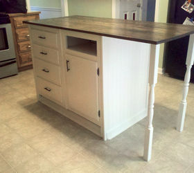 old base cabinets repurposed to kitchen island