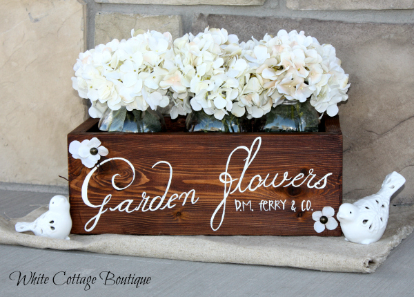 caixa de flores de jardim artesanal