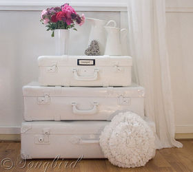how to paint suitcases, painting, repurposing upcycling, A stack of painted suitcases It is storage it is a place to set your drink down it is lovely to look at
