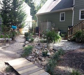 dry stream bed, gardening, landscape, outdoor living