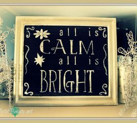 pottery barn inspired christmas art made from free door inspiredby, chalkboard paint, crafts, repurposing upcycling, my finished Pottery Barn inspiredby Christmas sign