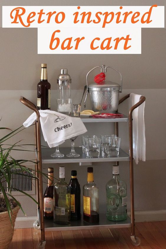 how i created a vintage inspired bar cart, repurposing upcycling