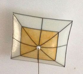 Farmhouse light fixture transformed into faux stain glass.
