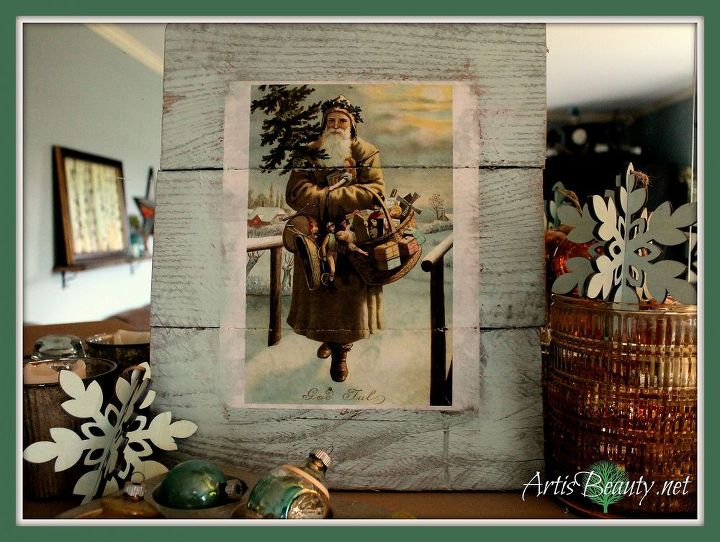 decoracin navidea vintage de pap noel hecha con palets viejos holidaycheer, mi nueva pieza de christmas vintage pallet art