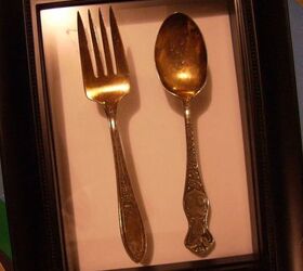 i bought a shadow box frame to put this fork and spoon in they were