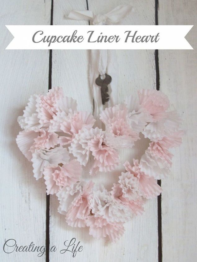 cupcake liner heart, crafts, seasonal holiday decor, Cupcake liner Valentine heart