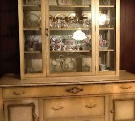 need suggestions on redoing 2very old china closets, painted furniture, I cleaned it the best I could today and it still looks like this