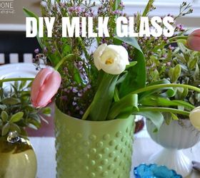 diy modern milk glass quick and easy spring project, crafts, home decor, painting, repurposing upcycling