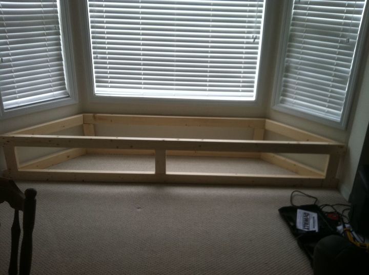 bay window flip top storage bench, Framed out with 2x4 s