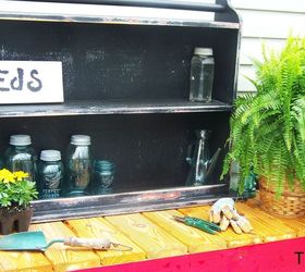 my new potting bench, gardening, outdoor furniture, outdoor living, painted furniture