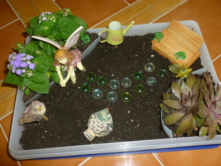 mini fairy garden, container gardening, gardening