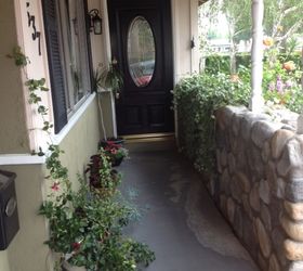 help with ugly concrete entry, concrete masonry, decks, I need advice on covering the chipped painted concrete that s not pricey