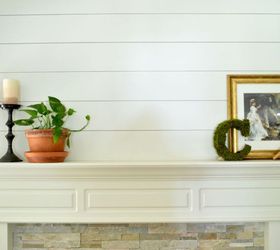 fireplace makeover plank wall tutorial, fireplaces mantels, wall decor, woodworking projects